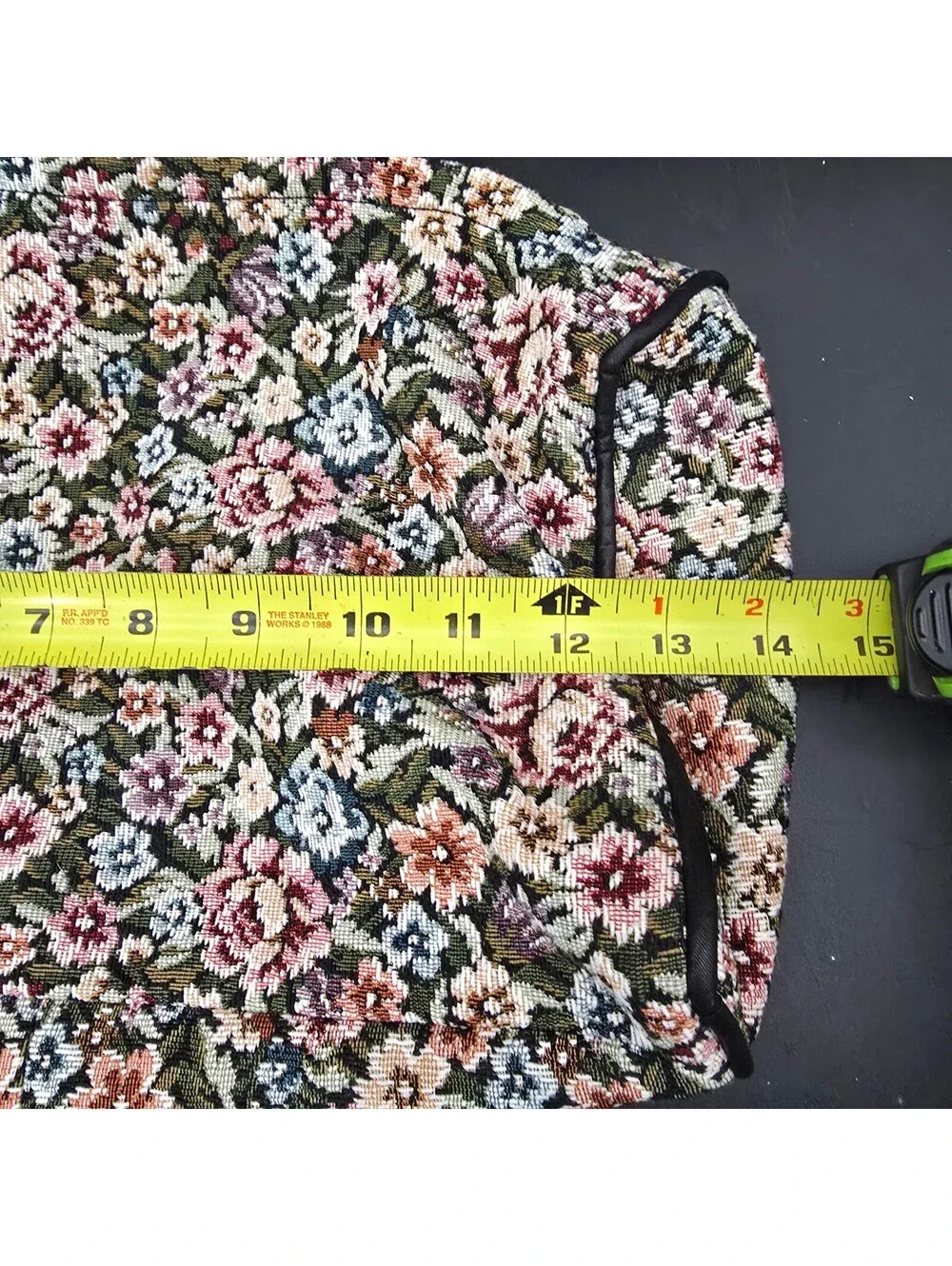 Vintage 90s Floral Tapestry Travel Bag Set 2pc Duffel Tote Makeup Cosmetic Case